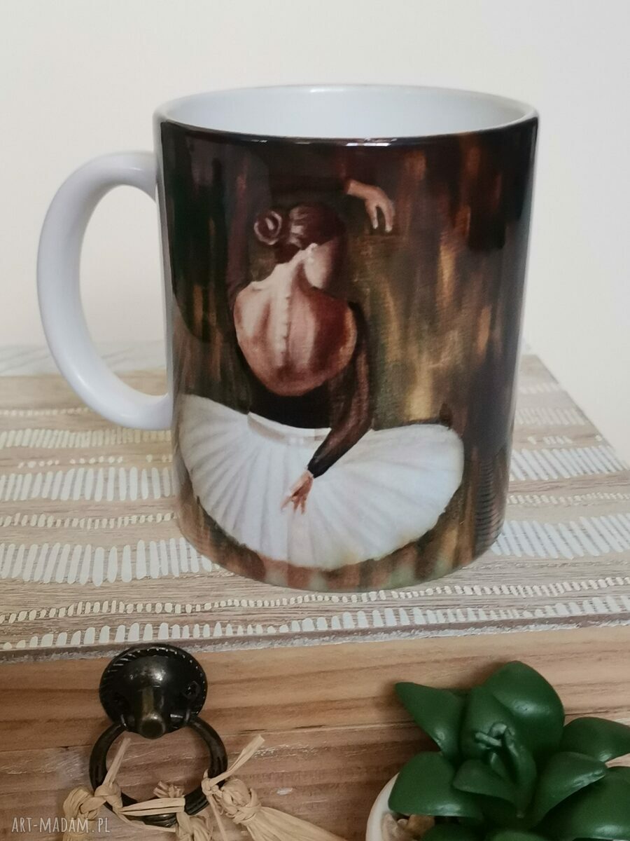 Kubek Balerina - ręcznie malowana ceramika 330 ml