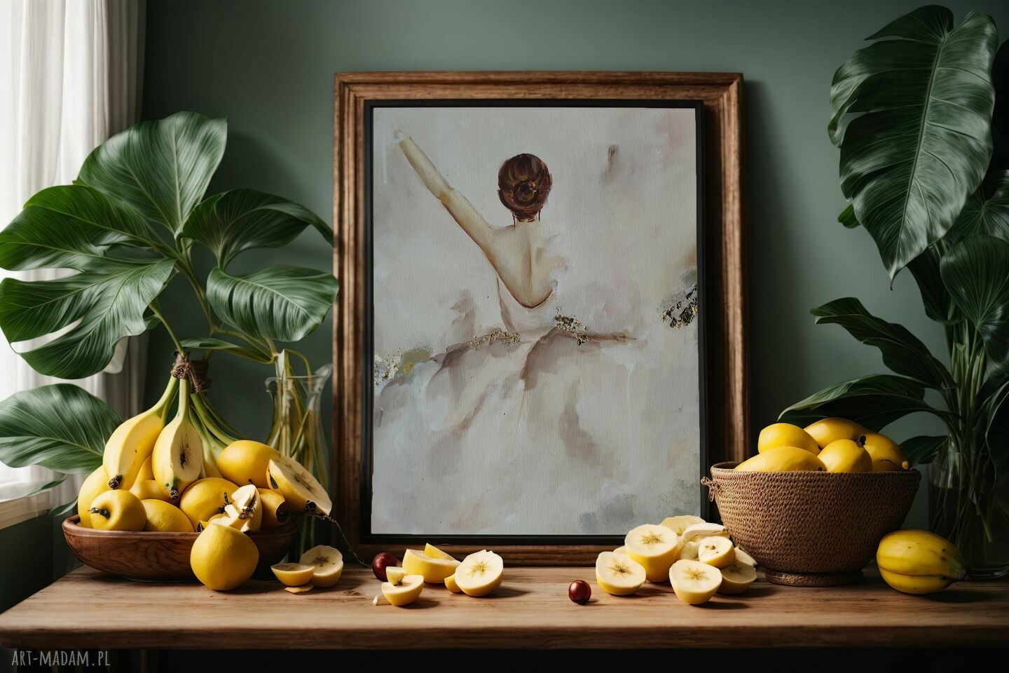 Balerina - ręcznie malowany obraz olejny 40x50 cm do pokoju dziewczynki