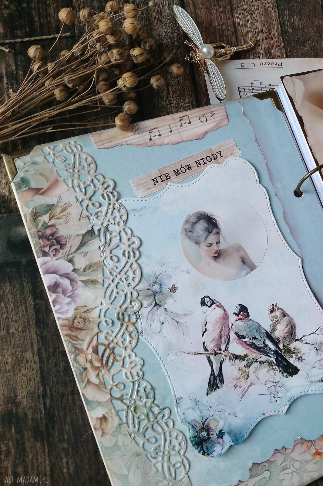 Balerina - romantyczny notes A5 w stylu vintage