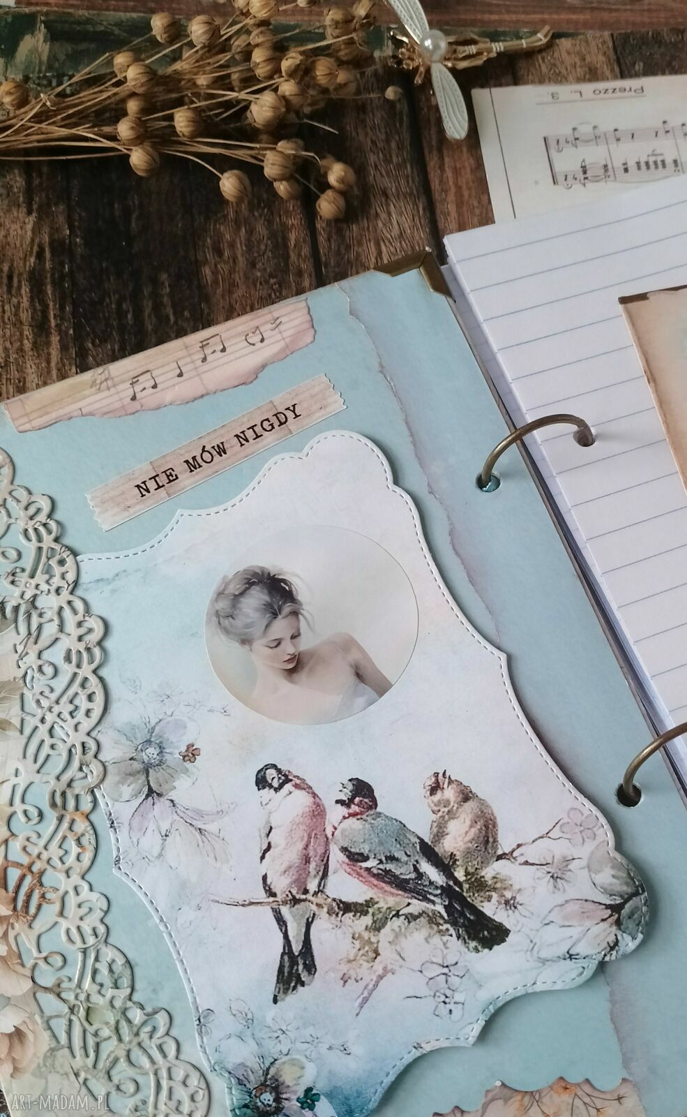 Balerina - romantyczny notes A5 i pamiętnik w stylu vintage