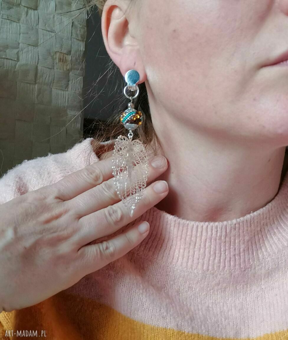 Ręcznie robione klipsy Bali Orient Box X1 - etno boho