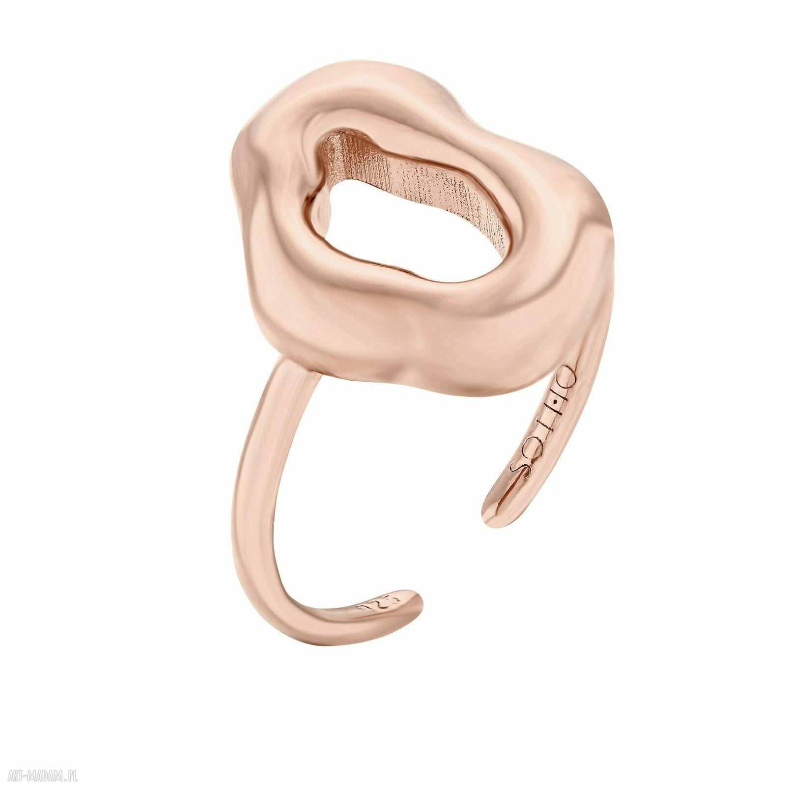 Balonowy pierścionek różowego złota pozłacany