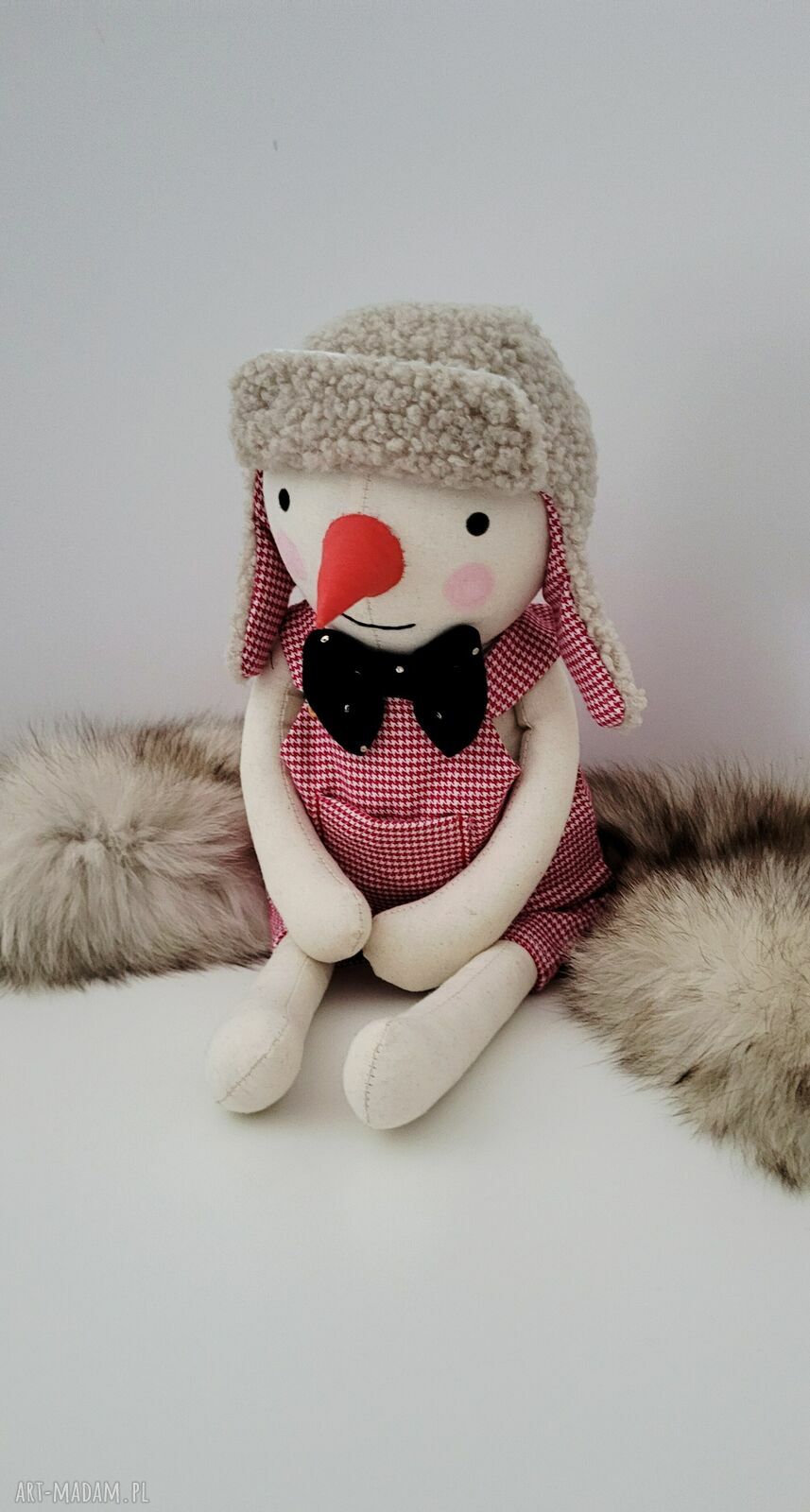 Bałwanek 43 cm - maskotka przytulanka z personalizacją, ręcznie wykonana