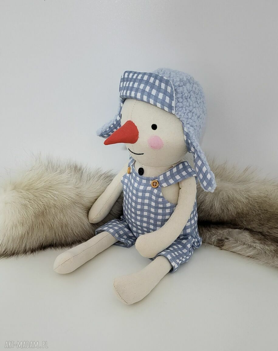 Bałwanek 43 cm - maskotka przytulanka z personalizacją (ręcznie wykonana)