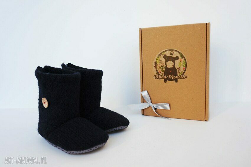 Bambosze hand made / wełna / zapinane na zamek