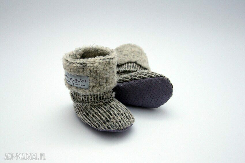Bambosze / hand made / wełna / jasny baranek