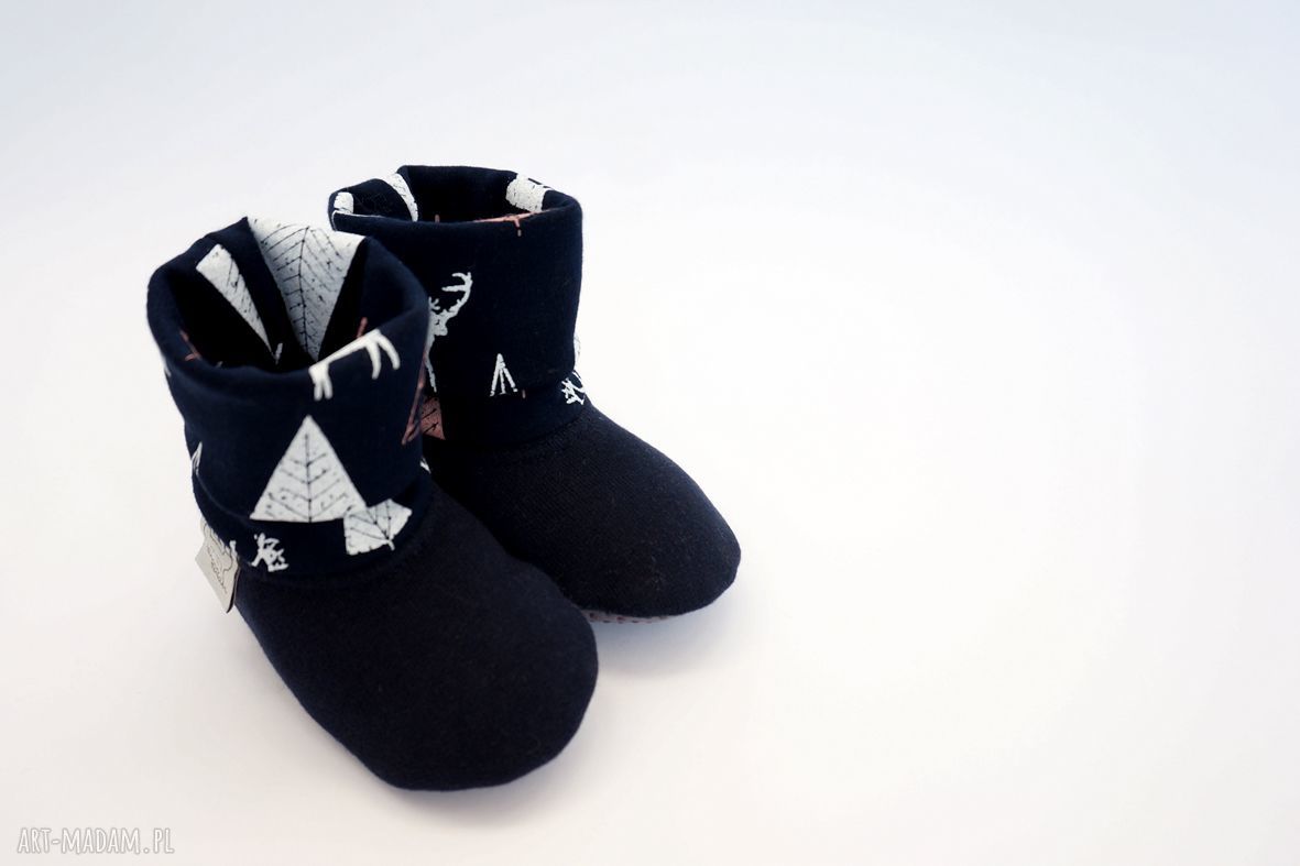 Bambosze z golfem handmade - Jelonki II (antypoślizgowe)