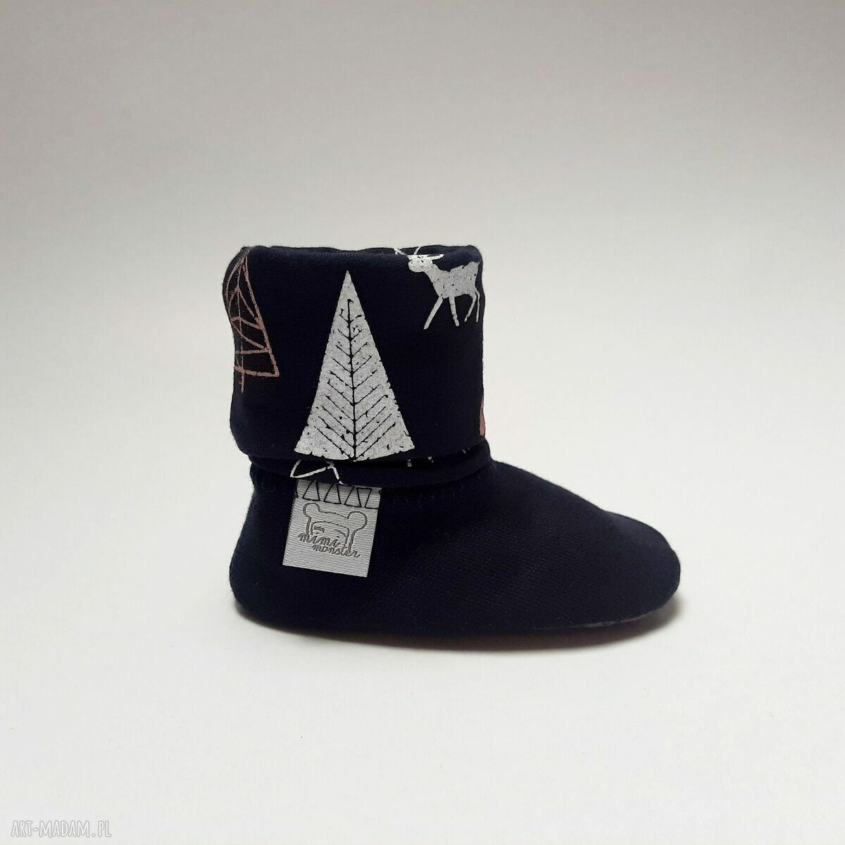Bambosze z golfem handmade - Jelonki II (antypoślizgowe)