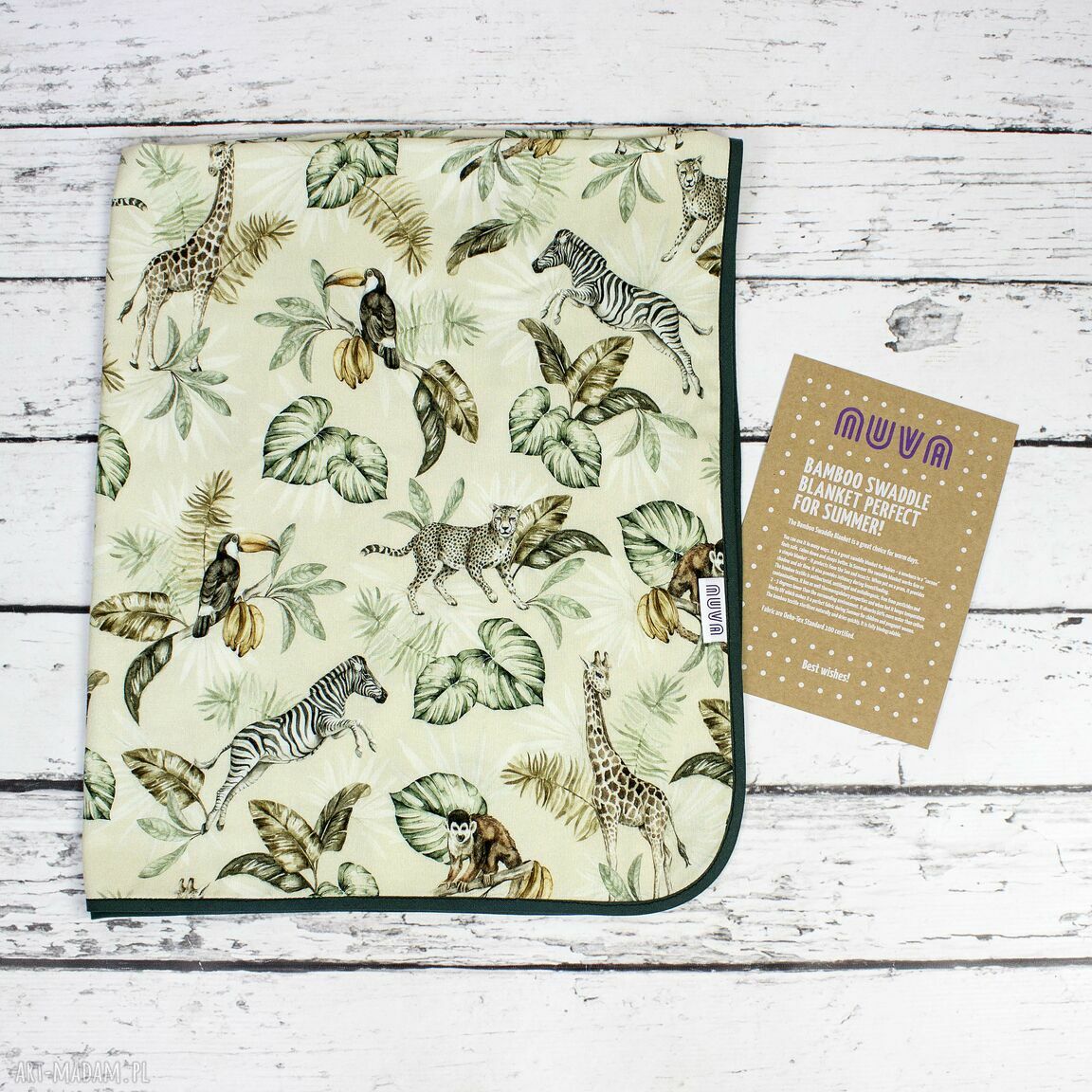 Otulacz bambusowy Wild Safari 75x100 - wielozadaniowy kocyk na lato