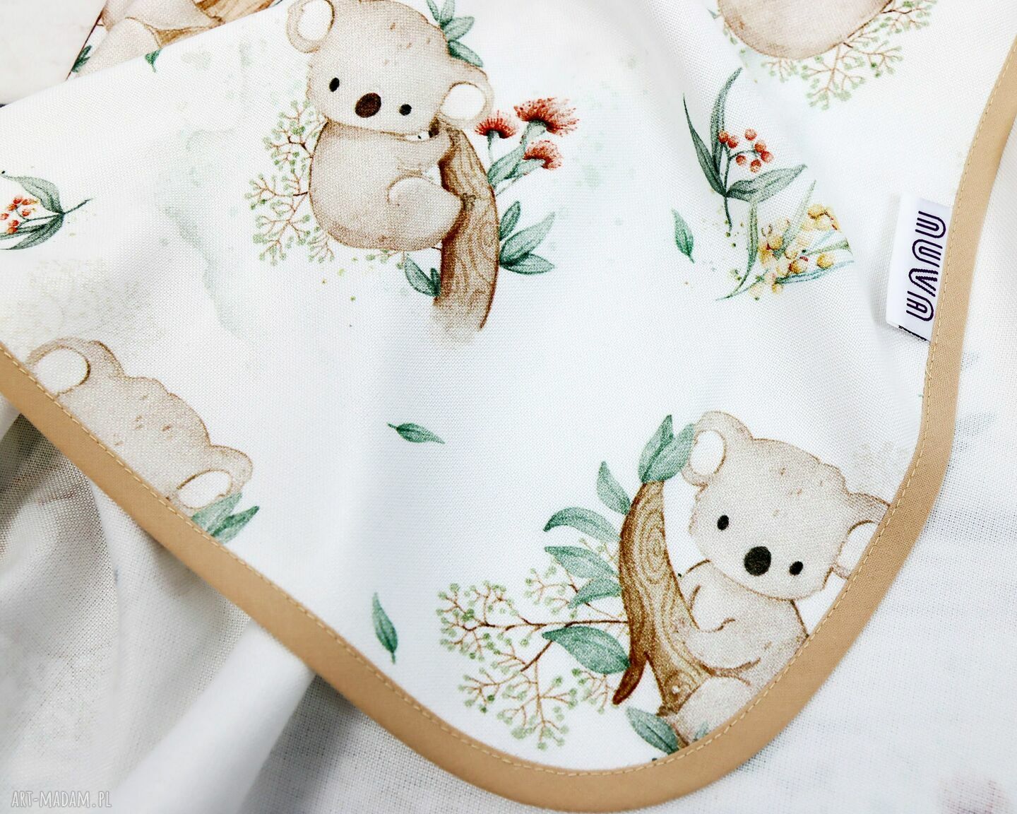 Otulacz bambusowy Koala 75x100 - biel (przewiewny kocyk)