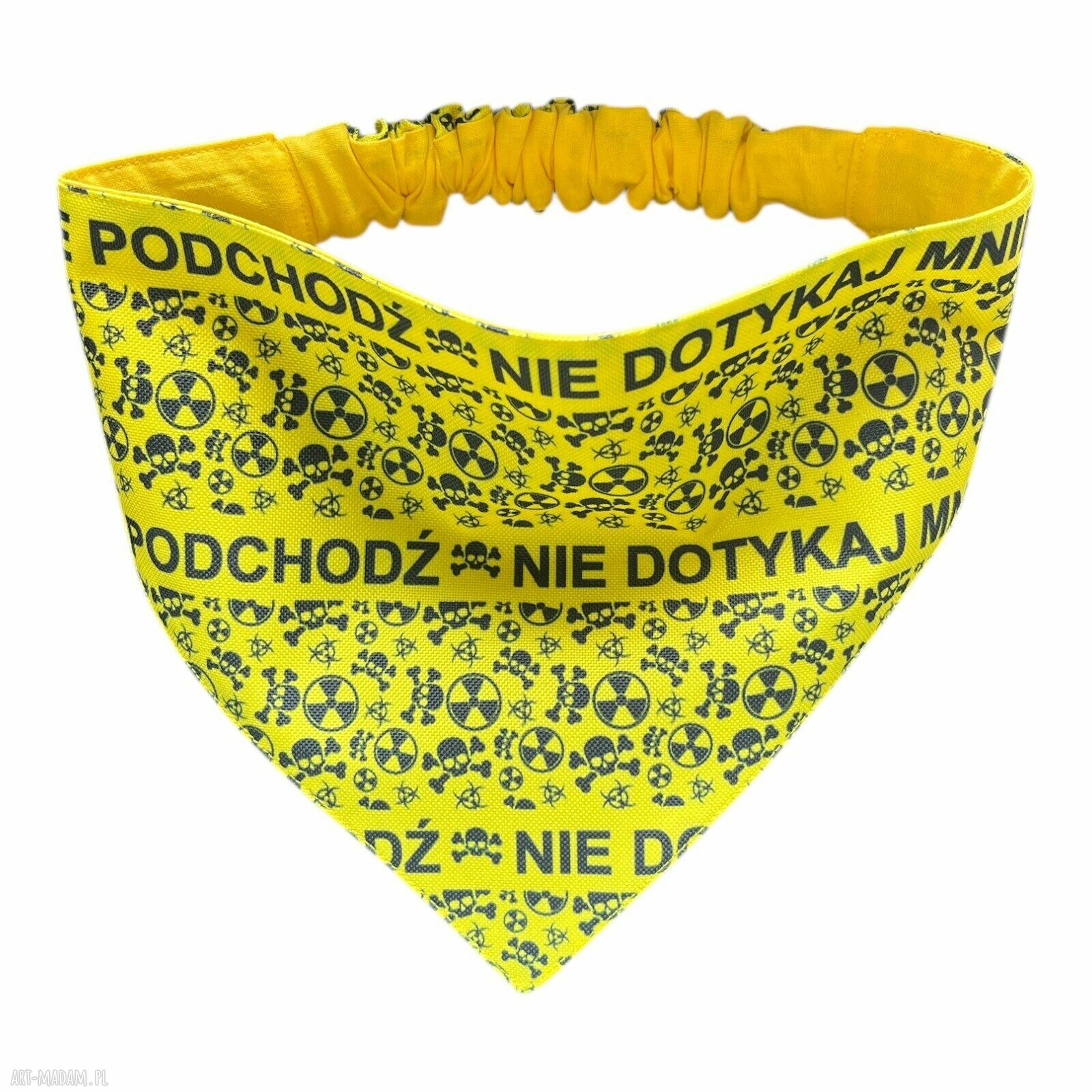 Bandana ostrzegawcza dla psa na gumce - rozmiar L 48-54 cm „Nie podchodź / Nie dotykaj”
