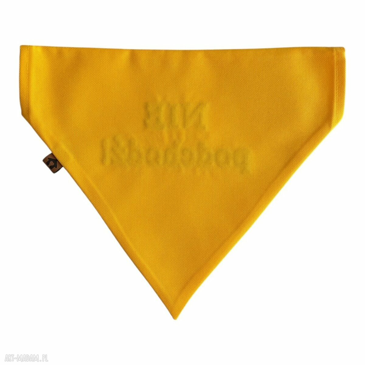 Bandana dla psa XL „NIE podchodź!” - żółta, wodoodporna i haftowana