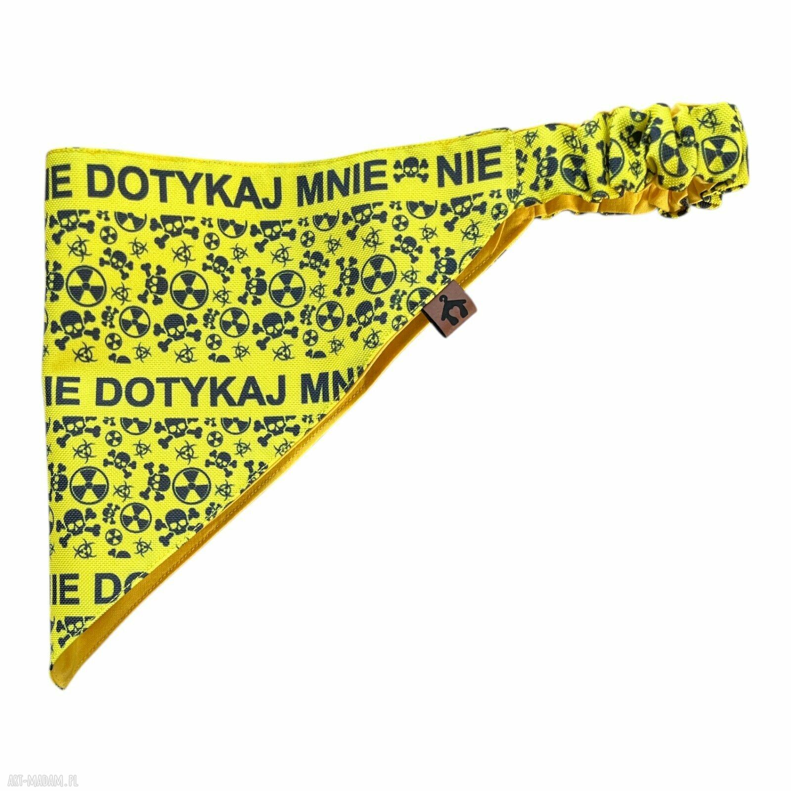 Bandana ostrzegawcza dla psa na gumce - rozmiar L 48-54 cm „Nie podchodź / Nie dotykaj”
