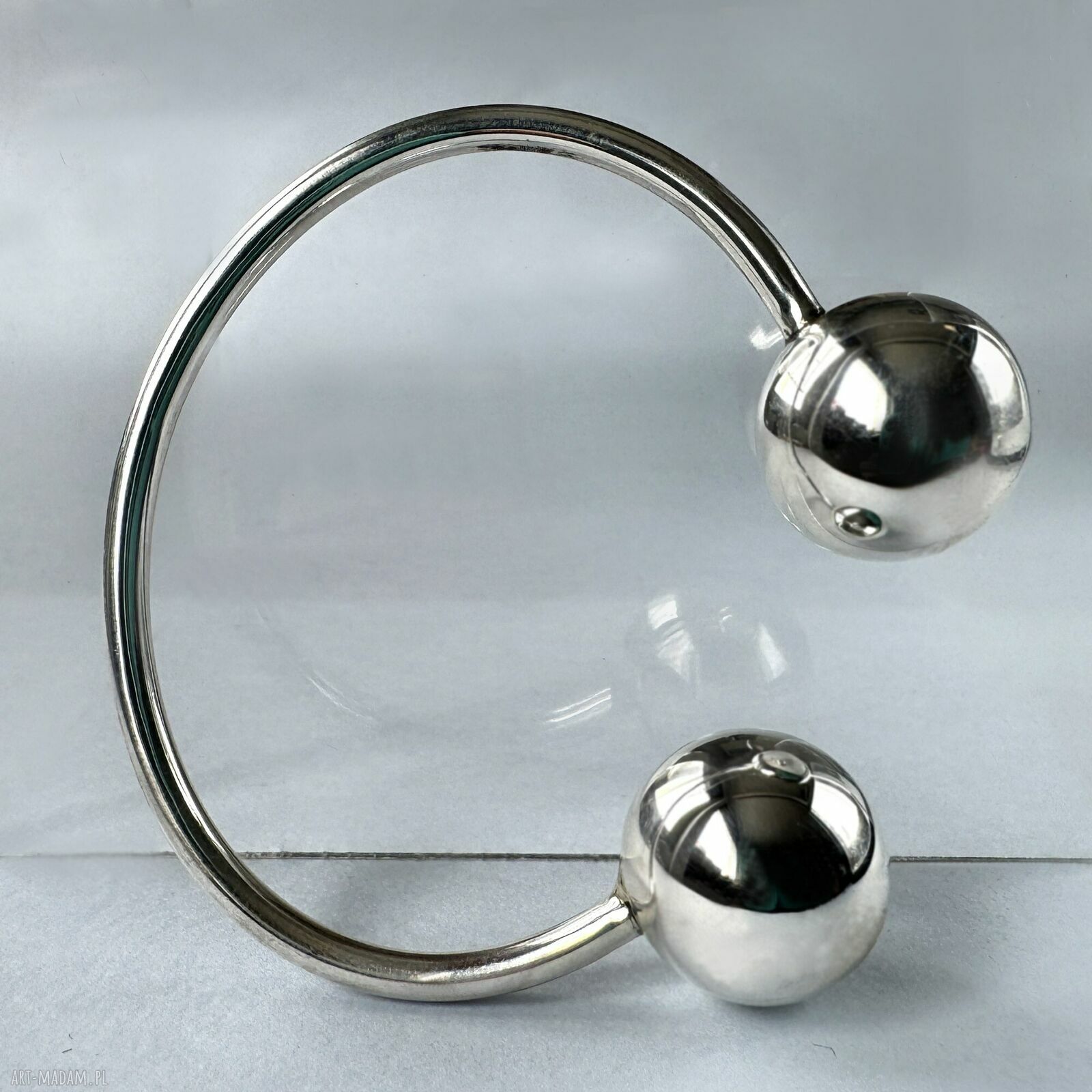 Bransoletka bangle z kulkami 20 mm - srebro 925