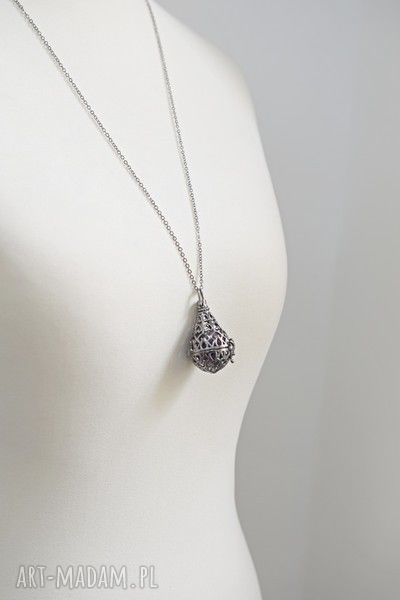 naszyjniki: BANU medalion naszyjnik z ametystem Ręcznie zrobione