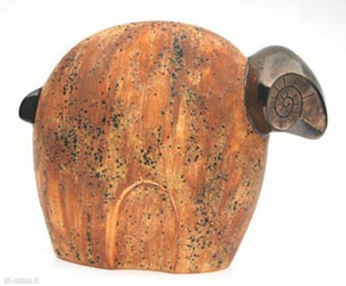 Baran buc - ręcznie wykonana figurka ceramiczna dekorowana szkliwami 19 cm
