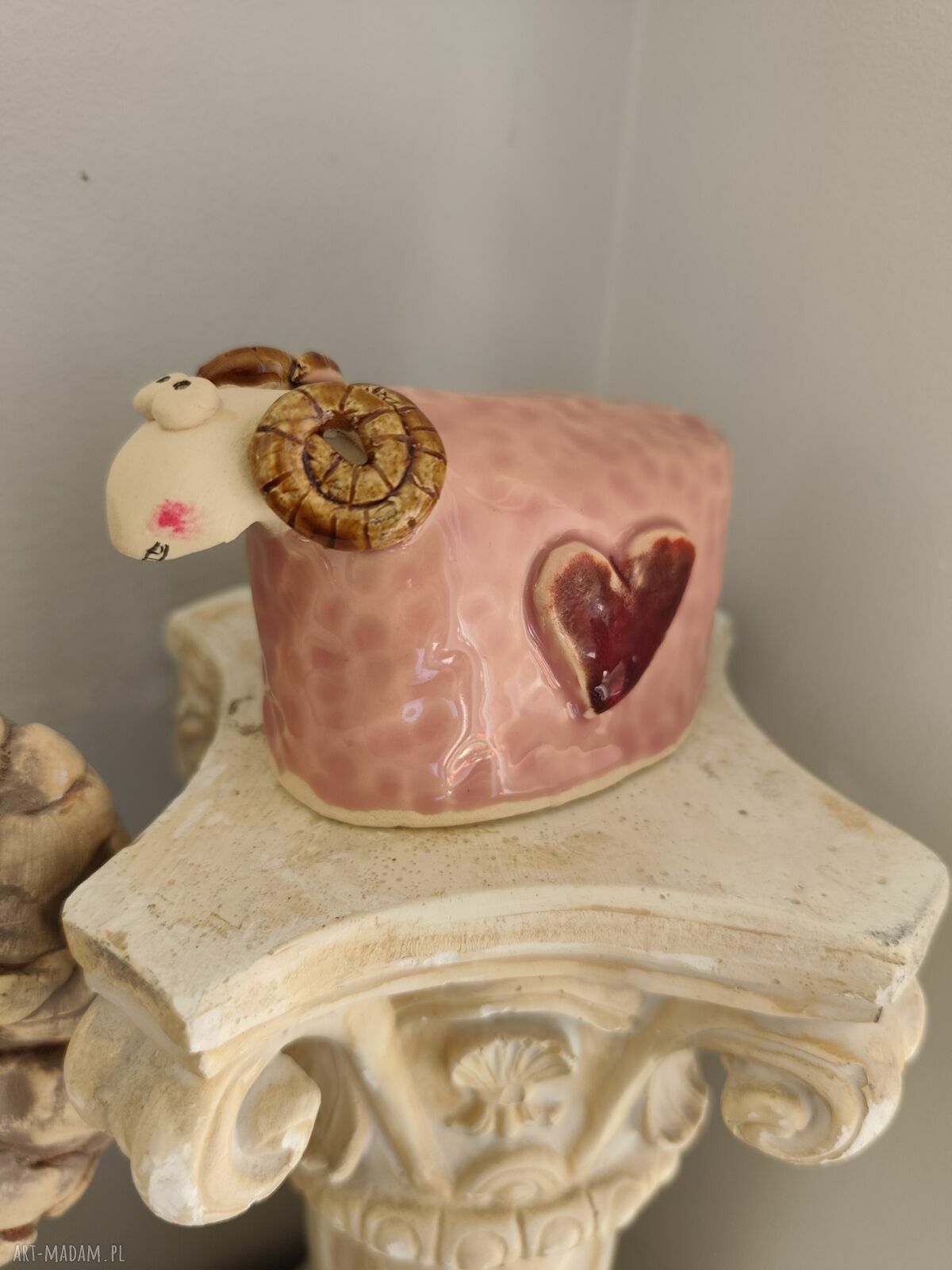 Baran ceramiczny - szkliwiony i dwukrotnie wypalany