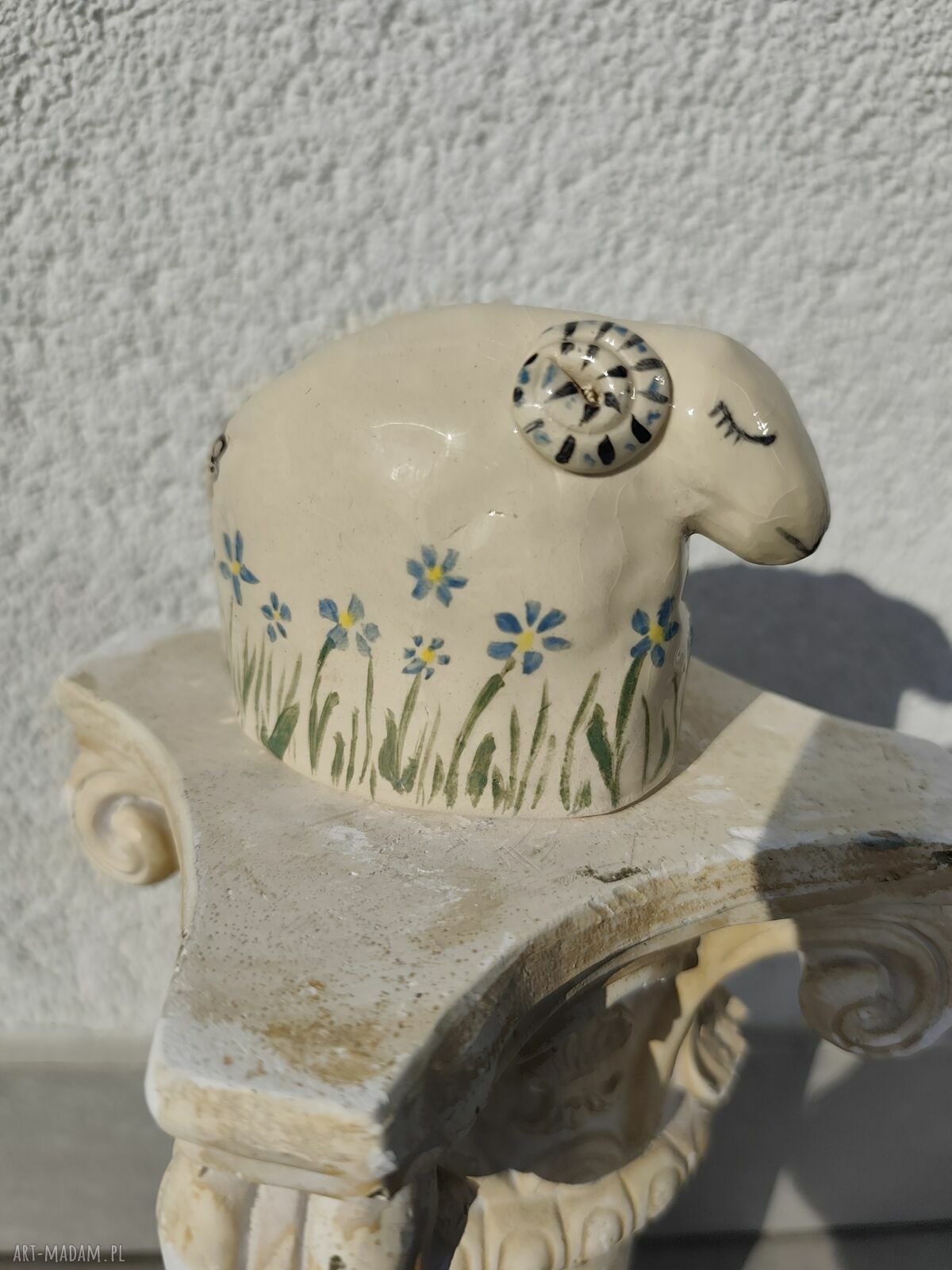 Baranek ceramiczny na Wielkanoc - rękodzieło Wolna Chwila