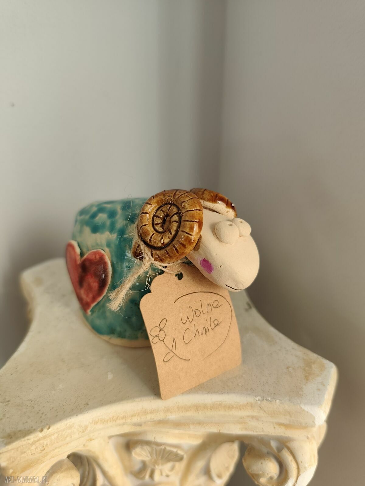 Ręcznie robiony baranek ceramiczny na Wielkanoc - Wolna Chwila