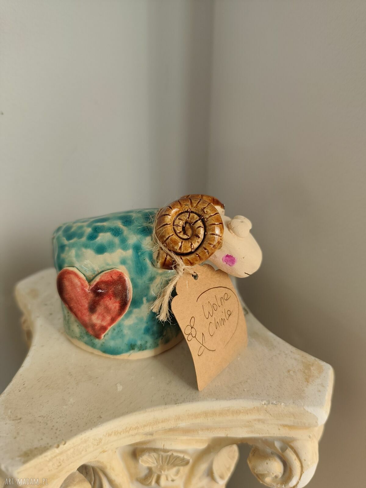 Ręcznie robiony baranek ceramiczny na Wielkanoc - Wolna Chwila