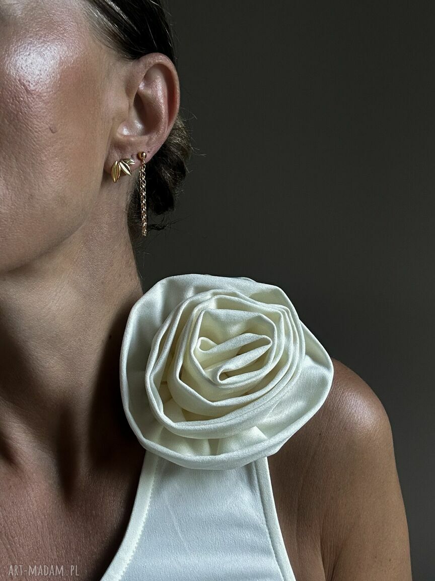 kolczyki: Kolczyk z łańcuszkiem z różowego złota Hand Made