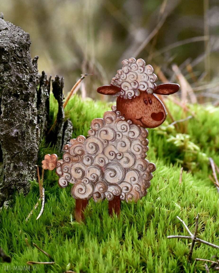 Baranek wielkanocny - magnes na lodówkę ze sklejki 3 mm