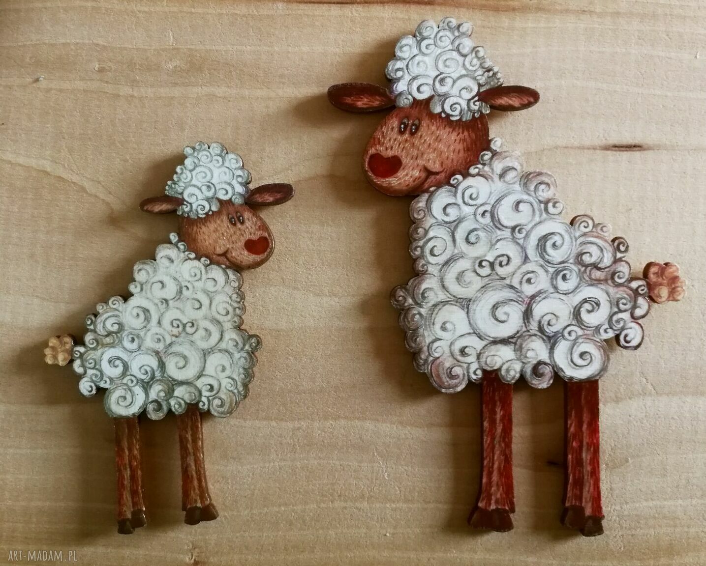 Baranek wielkanocny - magnes na lodówkę ze sklejki 3 mm