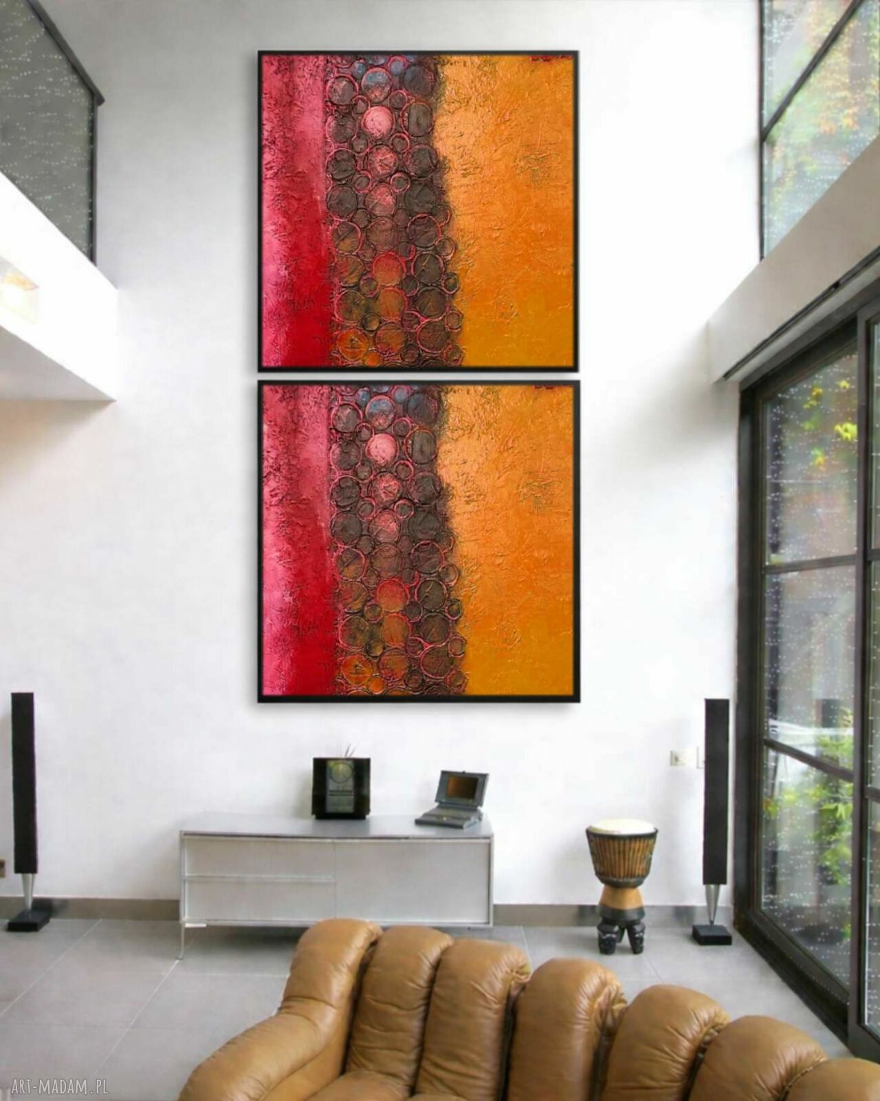 Duży obraz strukturalny 120x240 cm na antresolę i wysoką ścianę