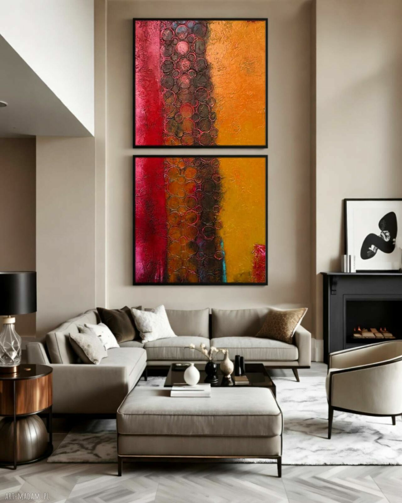 Duży obraz strukturalny 120x240 cm na antresolę i wysoką ścianę