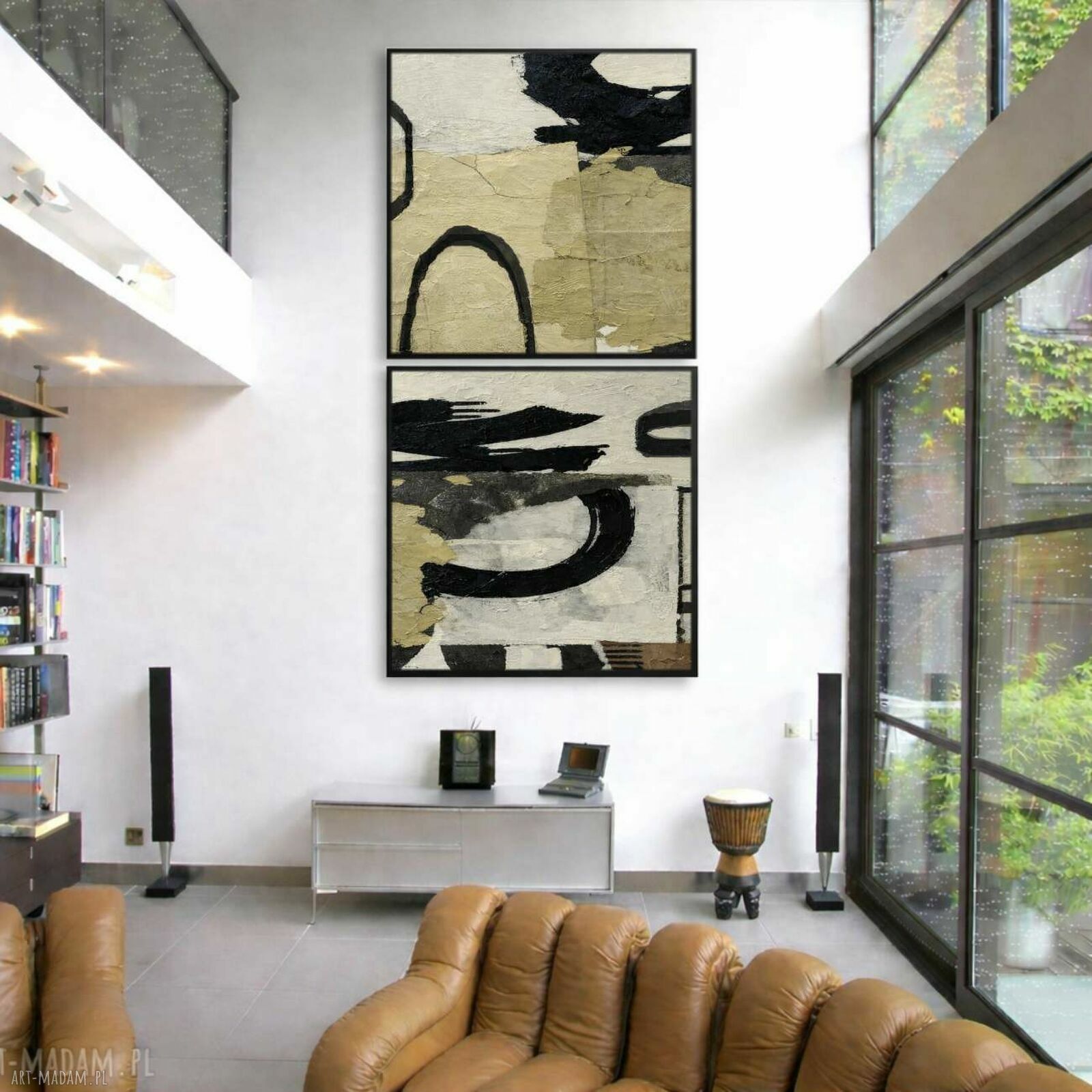 Bardzo duży obraz na ścianę 120x240 cm - strukturalna abstrakcja Art and Texture