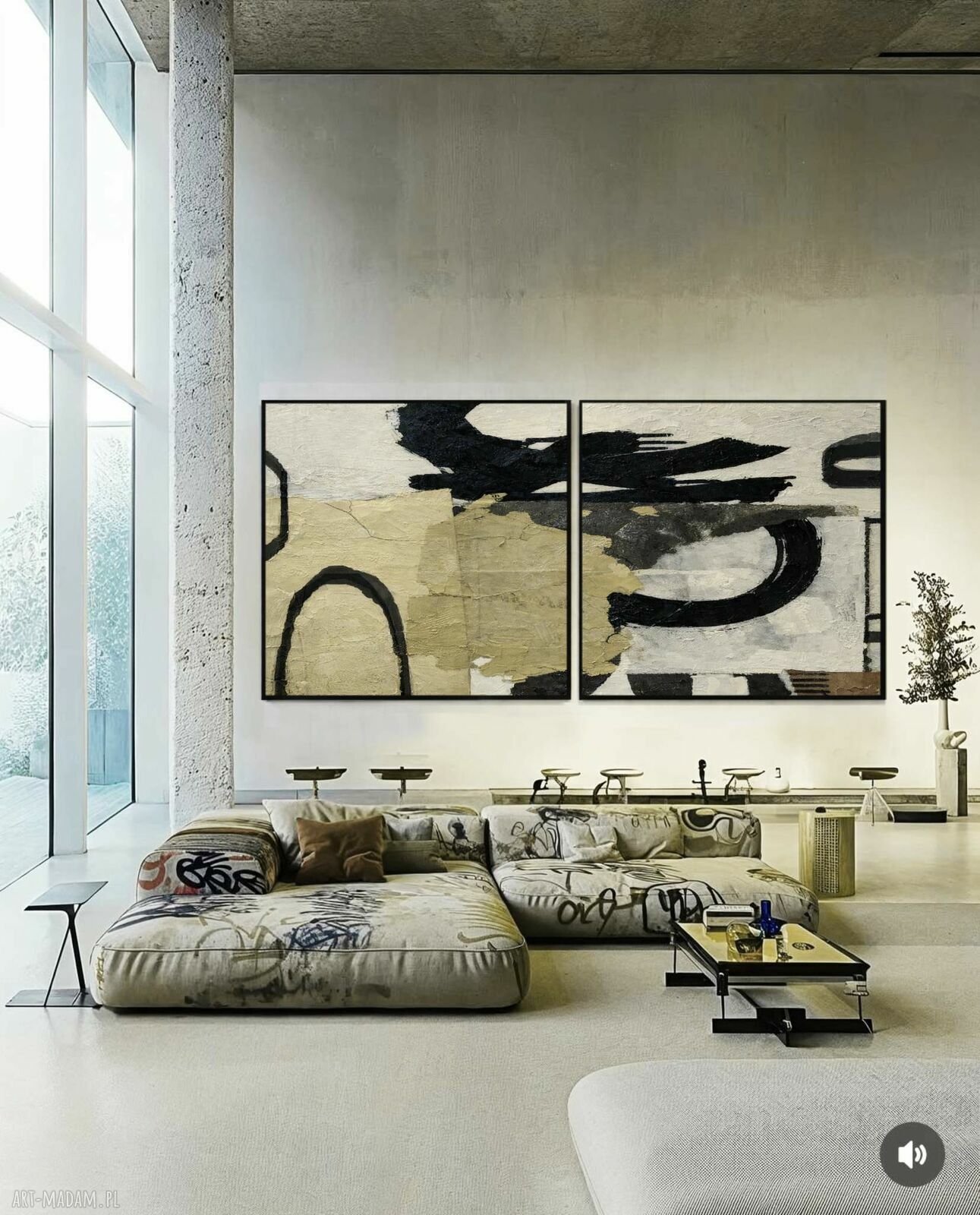 Bardzo duży obraz na ścianę 120x240 cm - strukturalna abstrakcja Art and Texture