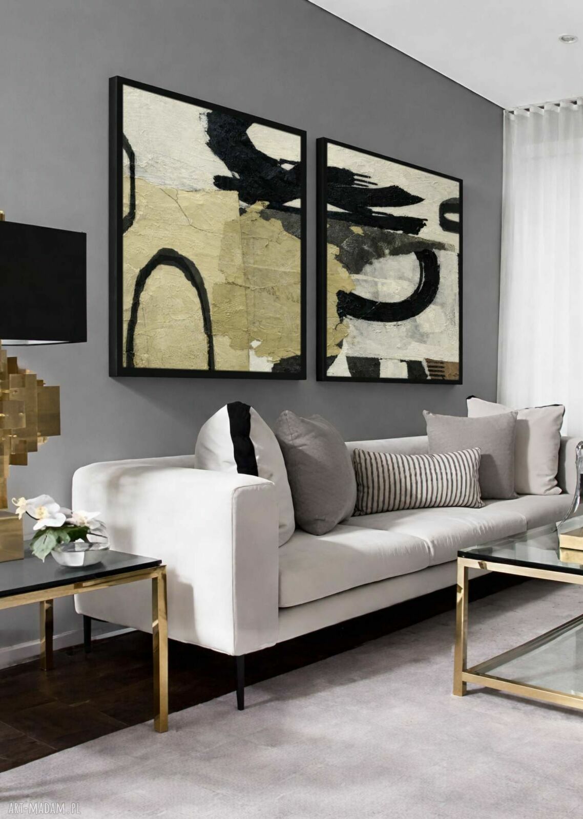 Bardzo duży obraz na ścianę 120x240 cm - strukturalna abstrakcja Art and Texture