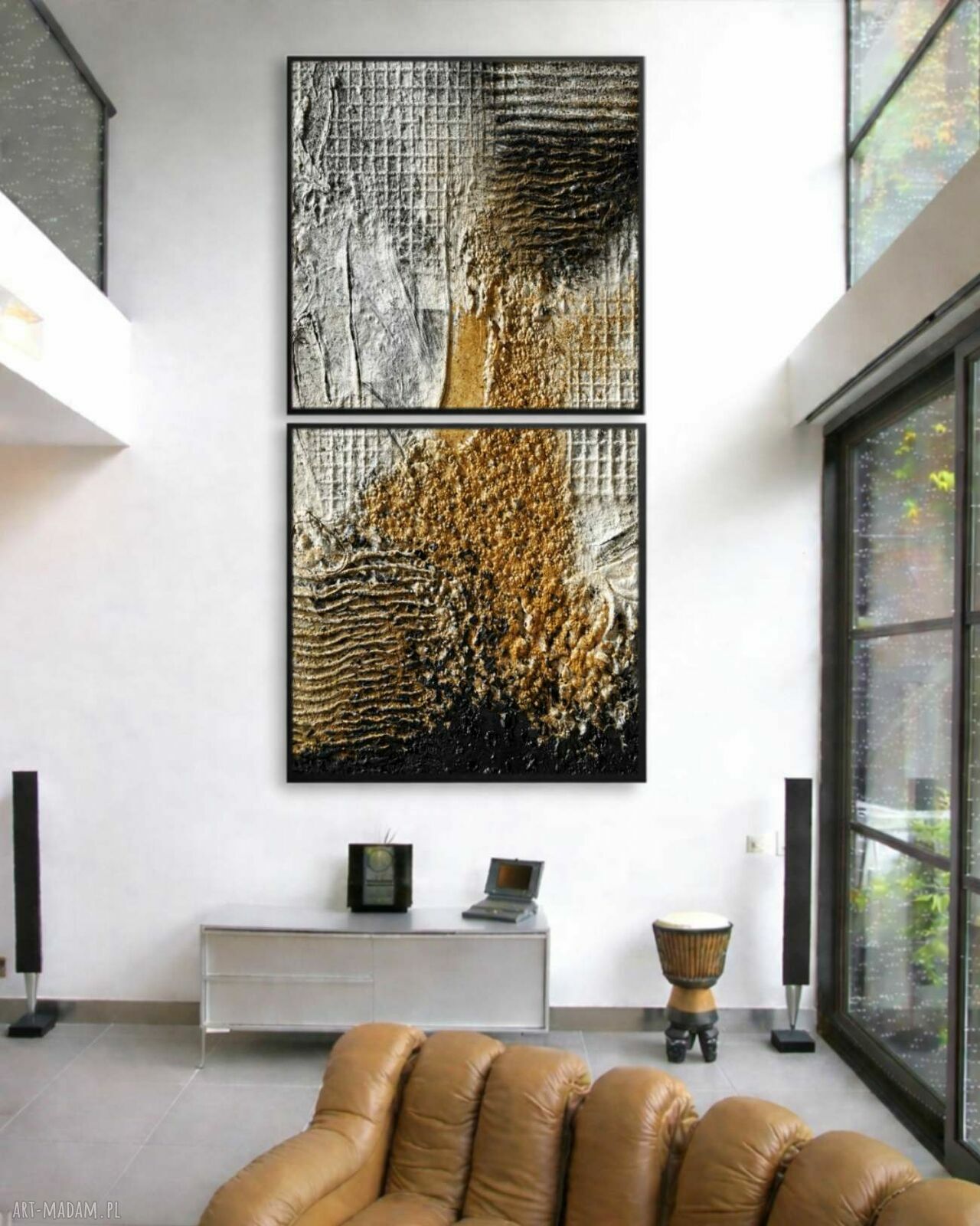 Bardzo duży obraz 120x240 cm na wysoką ścianę - strukturalna dekoracja