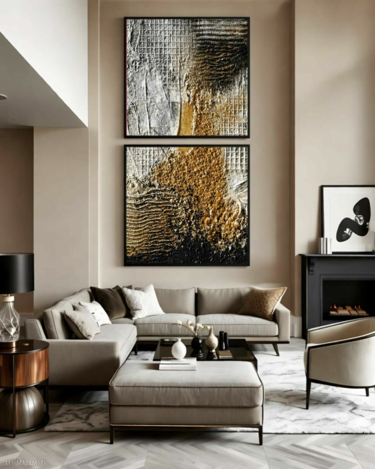 Bardzo duży obraz 120x240 cm na wysoką ścianę - strukturalna dekoracja