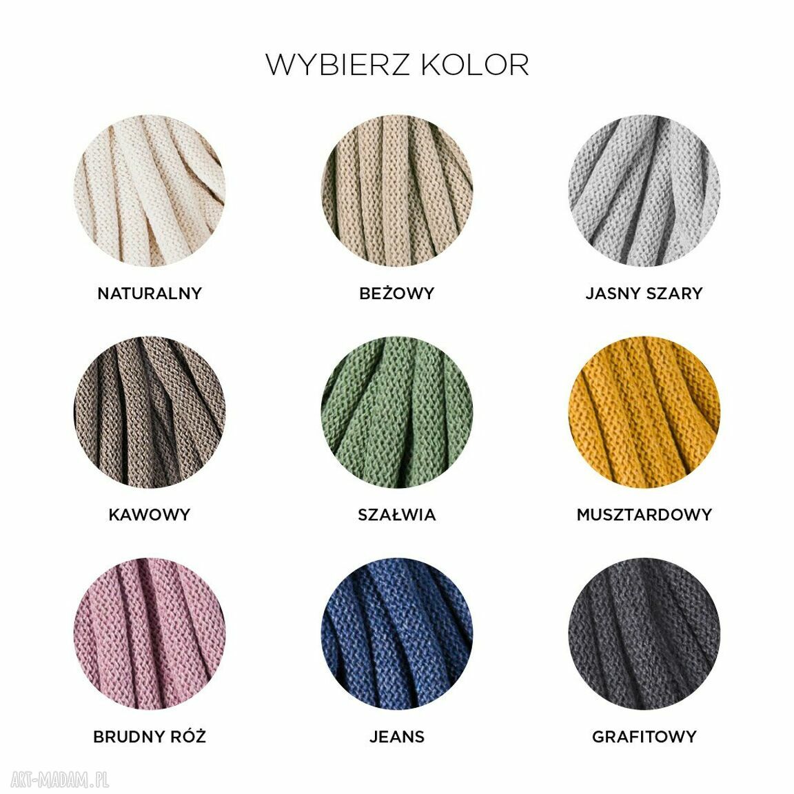 Bardzo gruby pleciony dywan Jumbo 100 cm