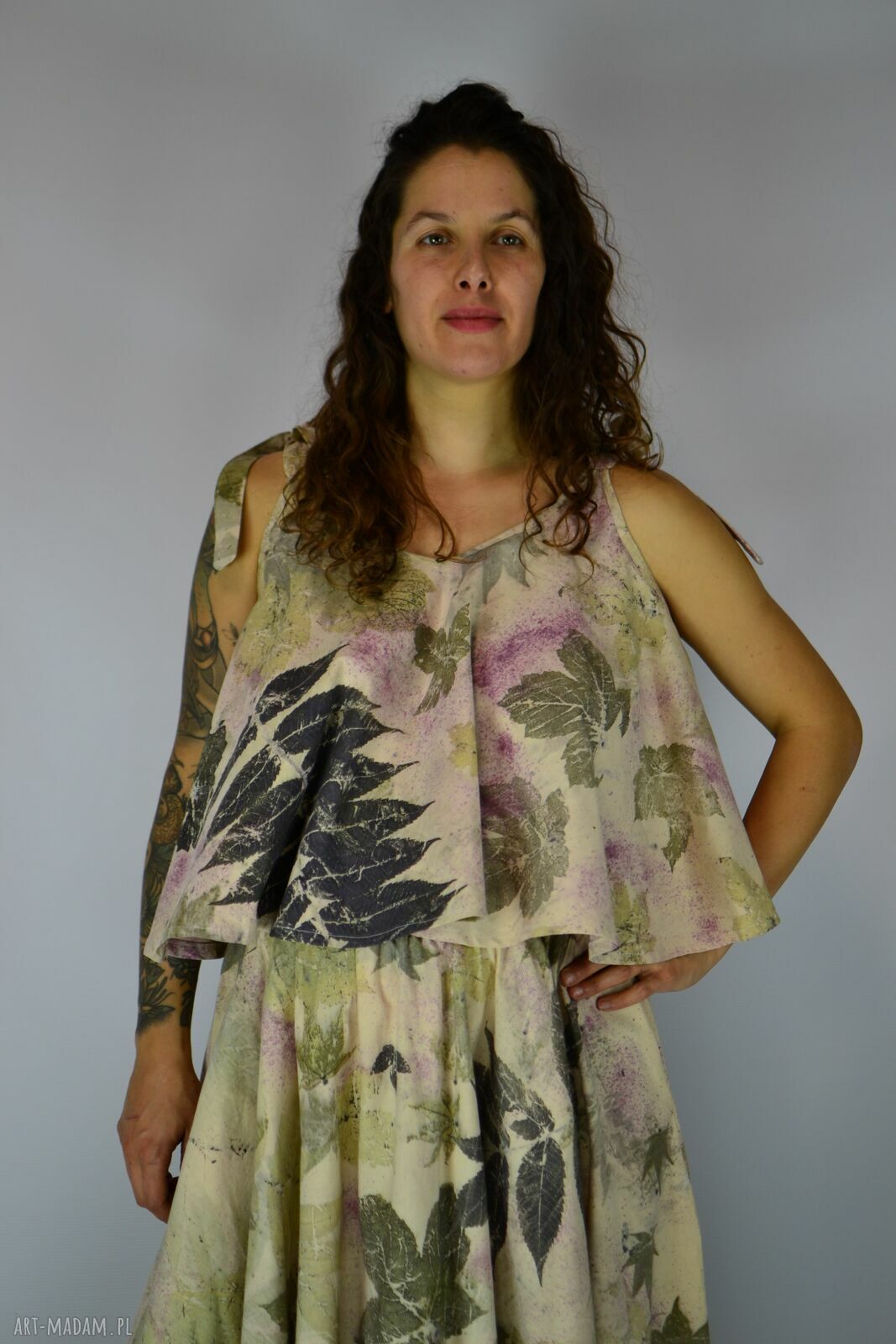Malinowa Polana - bluzka eco print barwiona roślinami