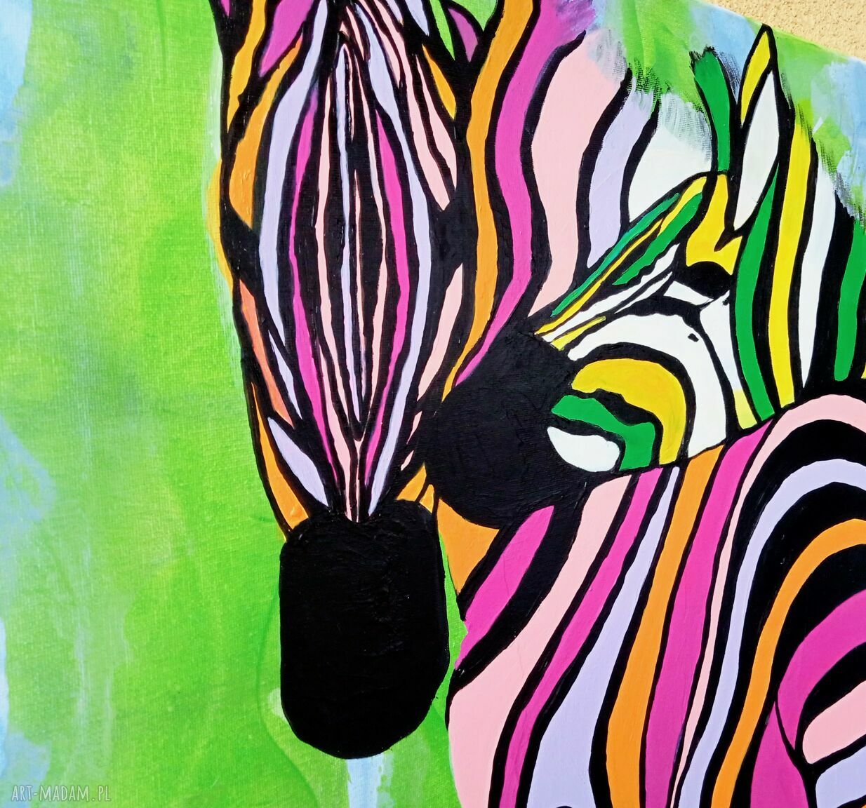 Barwy miłości 26 - obraz walentynkowy zebra (50x70x2 cm)
