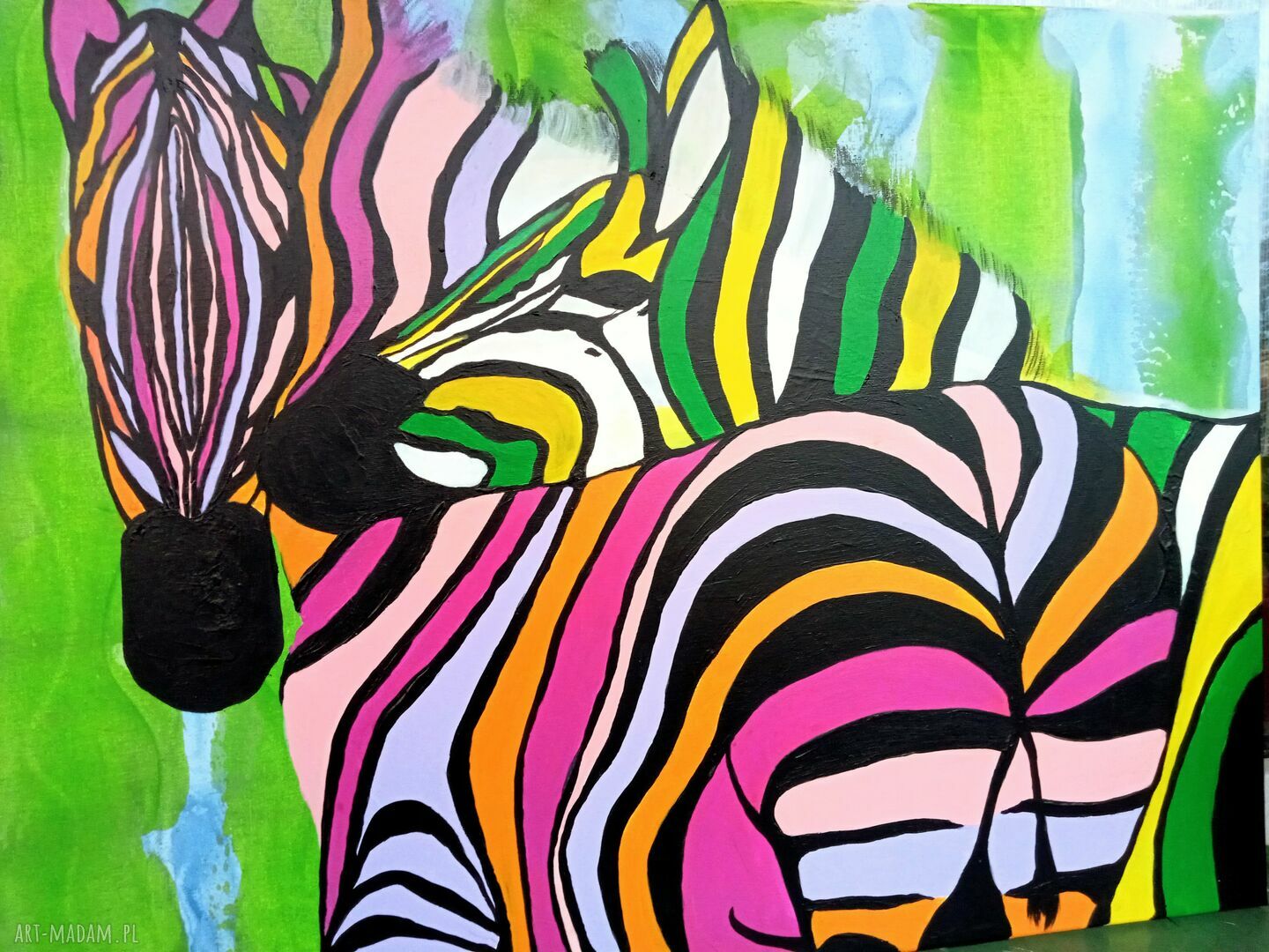Barwy miłości 26 - obraz walentynkowy zebra (50x70x2 cm)