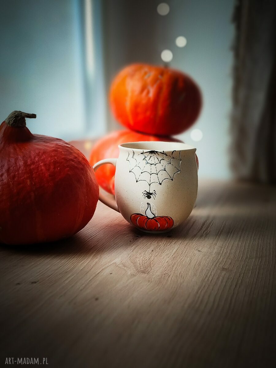 Kubek baryłka Kot i dynia na Halloween