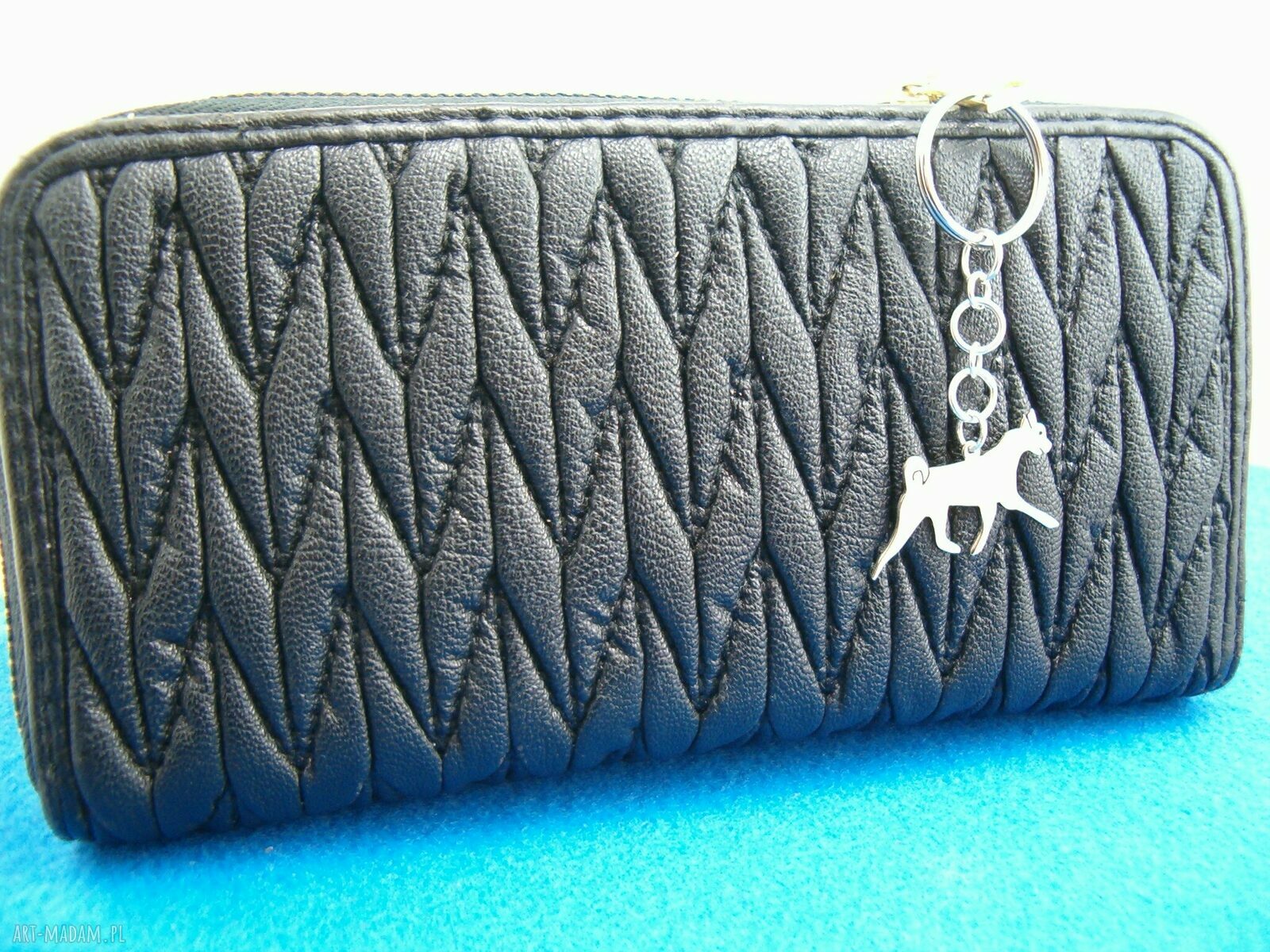 Basenji z srebra 925 - brelok handmade nr 35 do kluczy i torebki