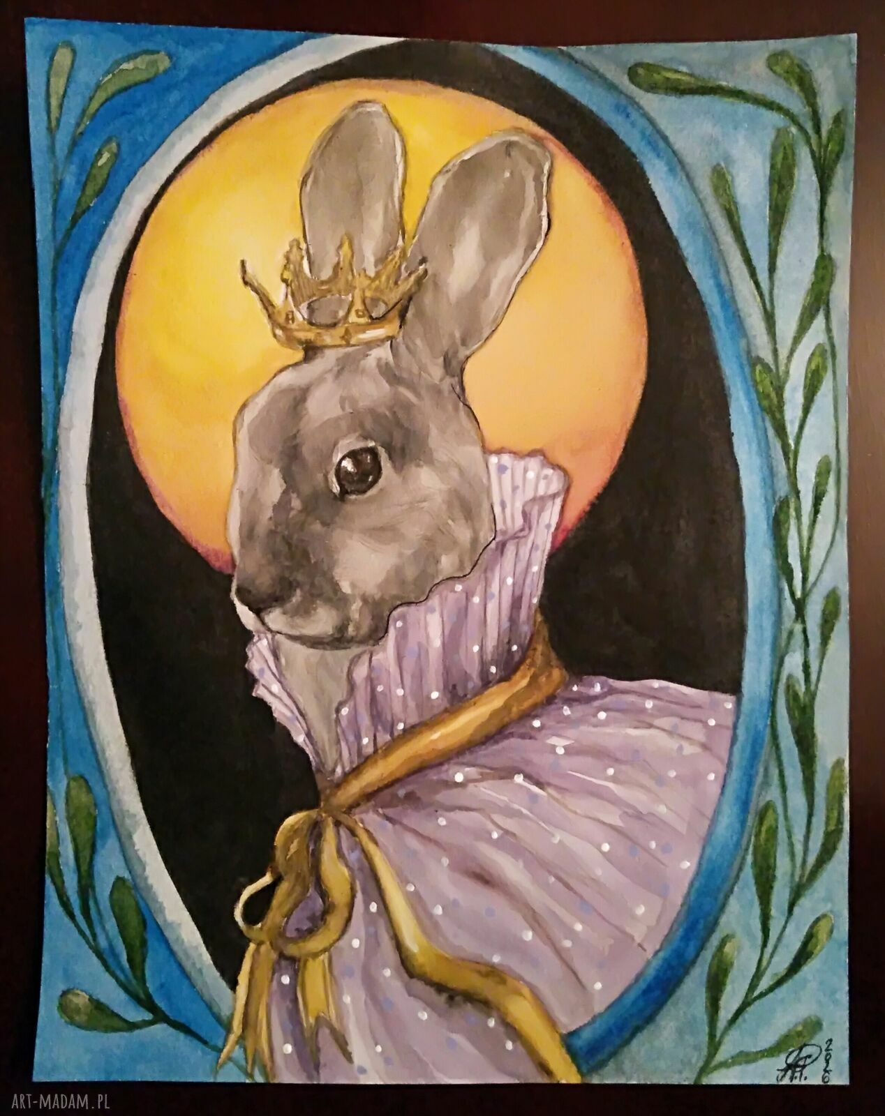 Baśniowa króliczyca - ilustracja akwarelowa