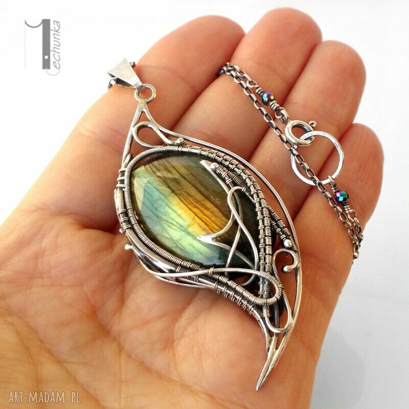 naszyjniki: Taivas V srebrny naszyjnik z labradorytem Handmade