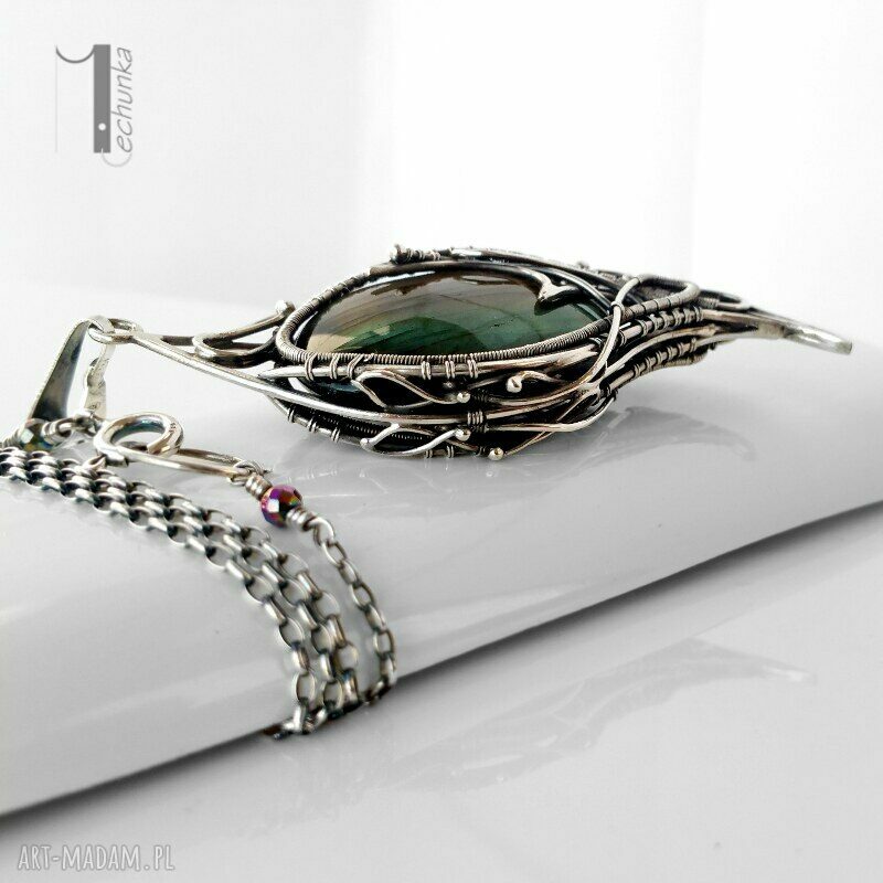 naszyjniki: Taivas V srebrny naszyjnik z labradorytem Handmade