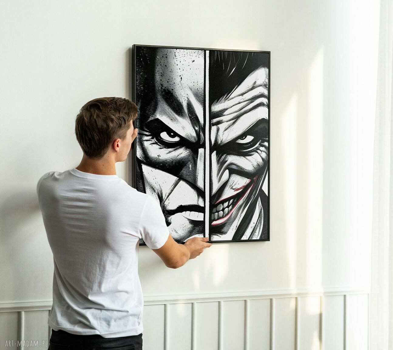 Plakat Batman i Joker - czarno-biały Hogstudio, format A4
