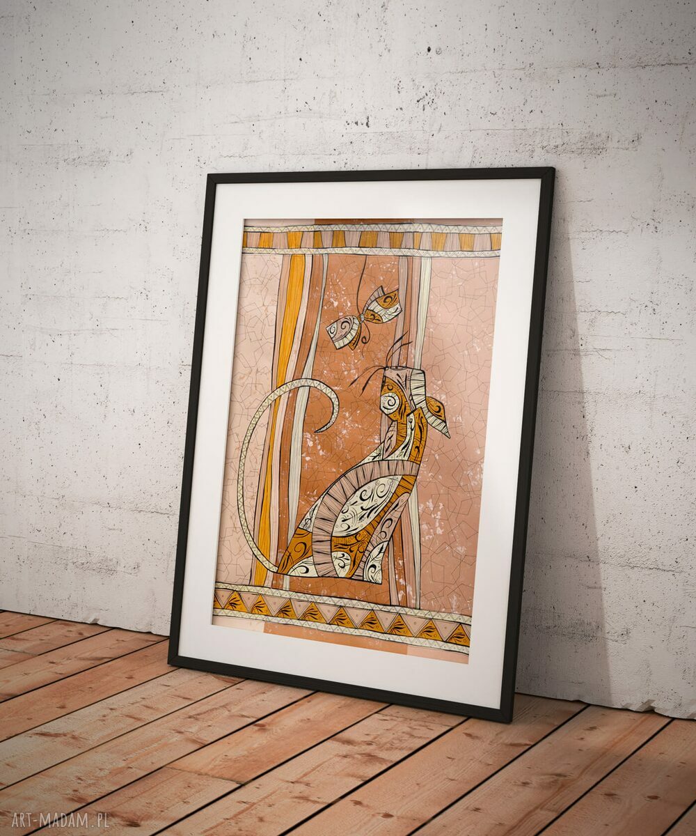 Kolorowy plakat z kotami „Baw się sam” - seria KOTY