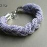 handmade bransoletki violet and white /warkocz/