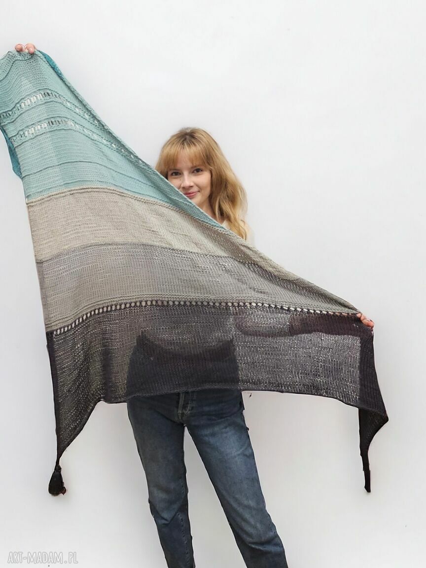 Bawełniana chusta naszyję drutach prezent duża idealny wybór