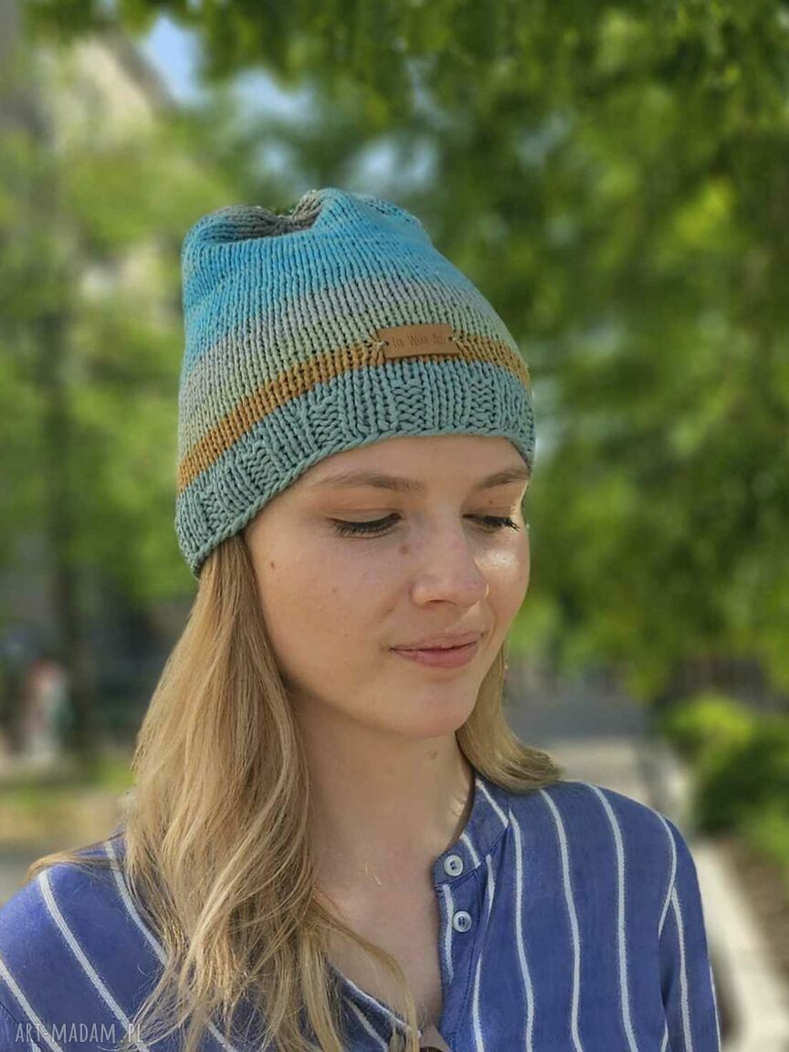 czapki: bawełniana czapka Handmade