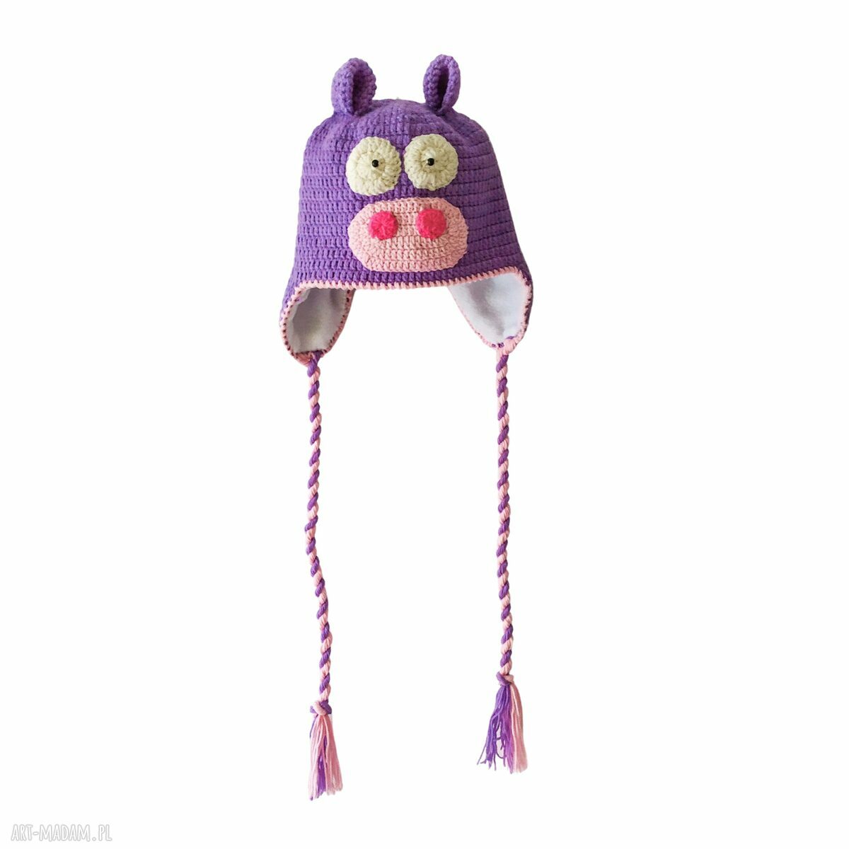 Czapka bawełniana Hipo dla dziecka - ręcznie robiona na jesień i wiosnę (unisex)
