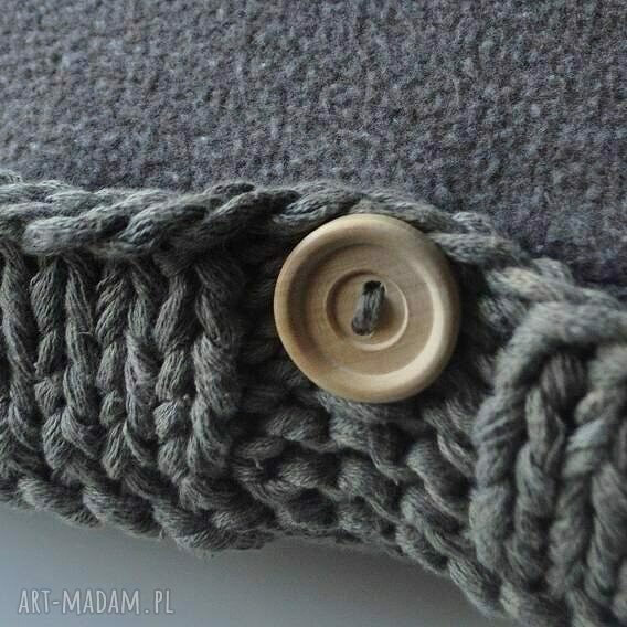 poduszki: dziergana poszewka na poduszkę Ręcznie robione